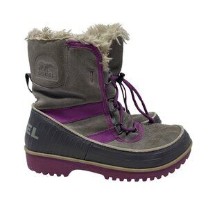 Sorel Girls Waterproof Insulated Faux Fur Lining Durable Winter Boots Size 4